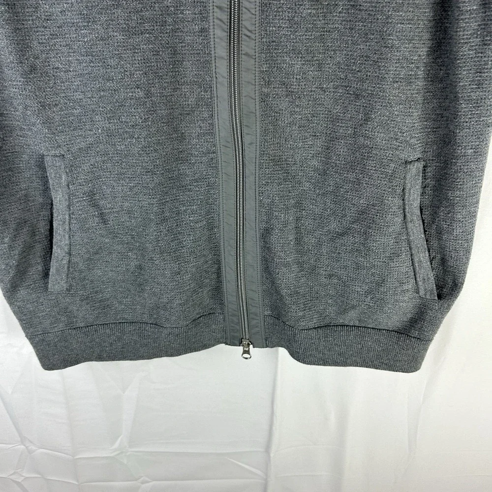 Tommy Bahama Island Zone Full‎ Zip Sweater Vest Mens L Gray Golf Preppy Coolmax